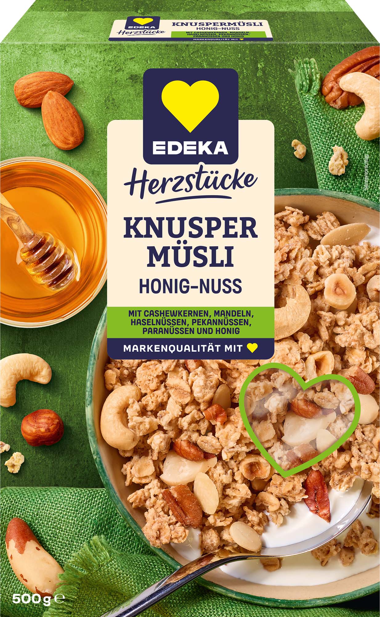 EDEKA Herzstücke Knusper Honig Nuss Müsli 500g