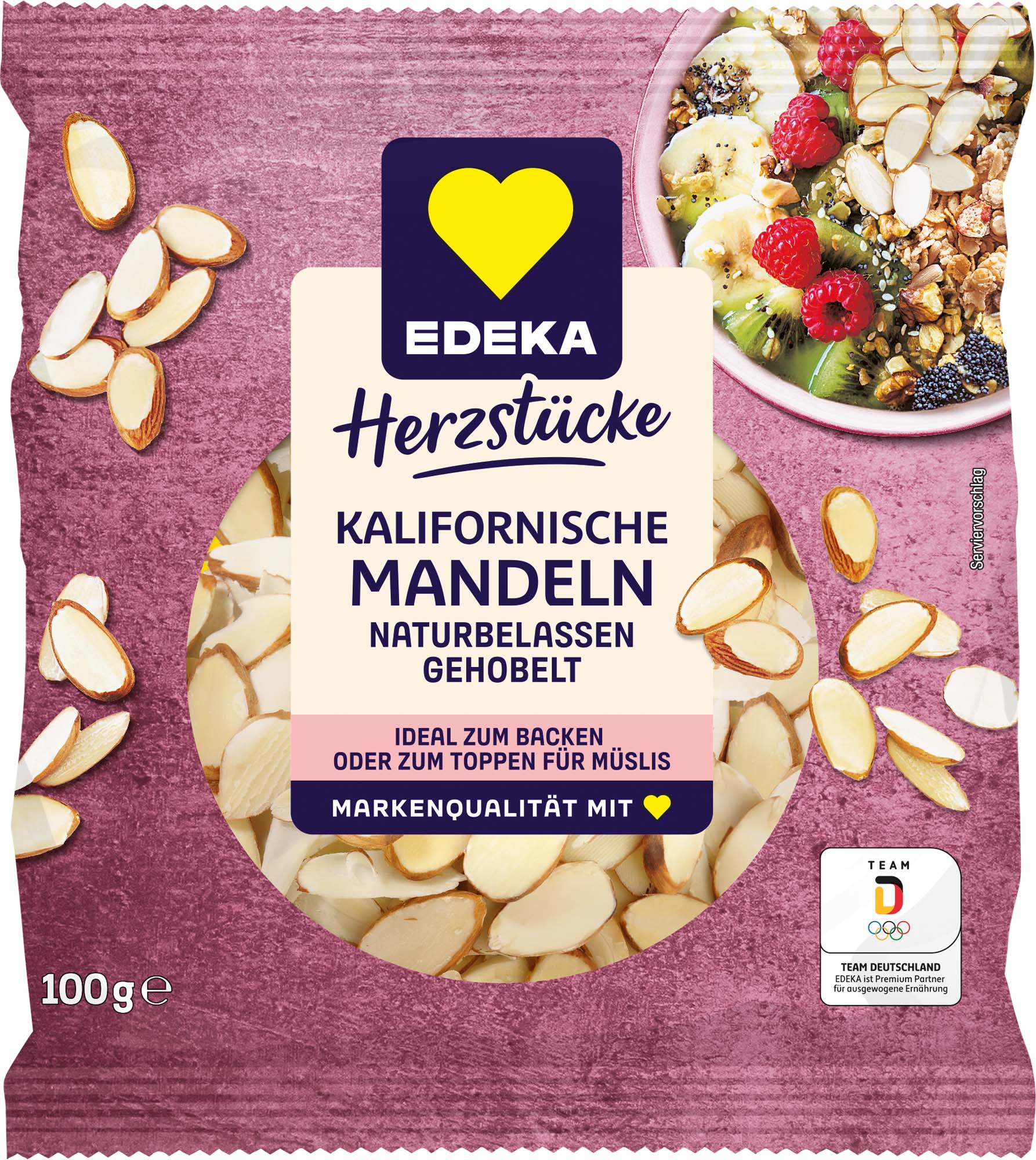 EDEKA Herzstücke Kalifornische Mandeln gehobelt 100g