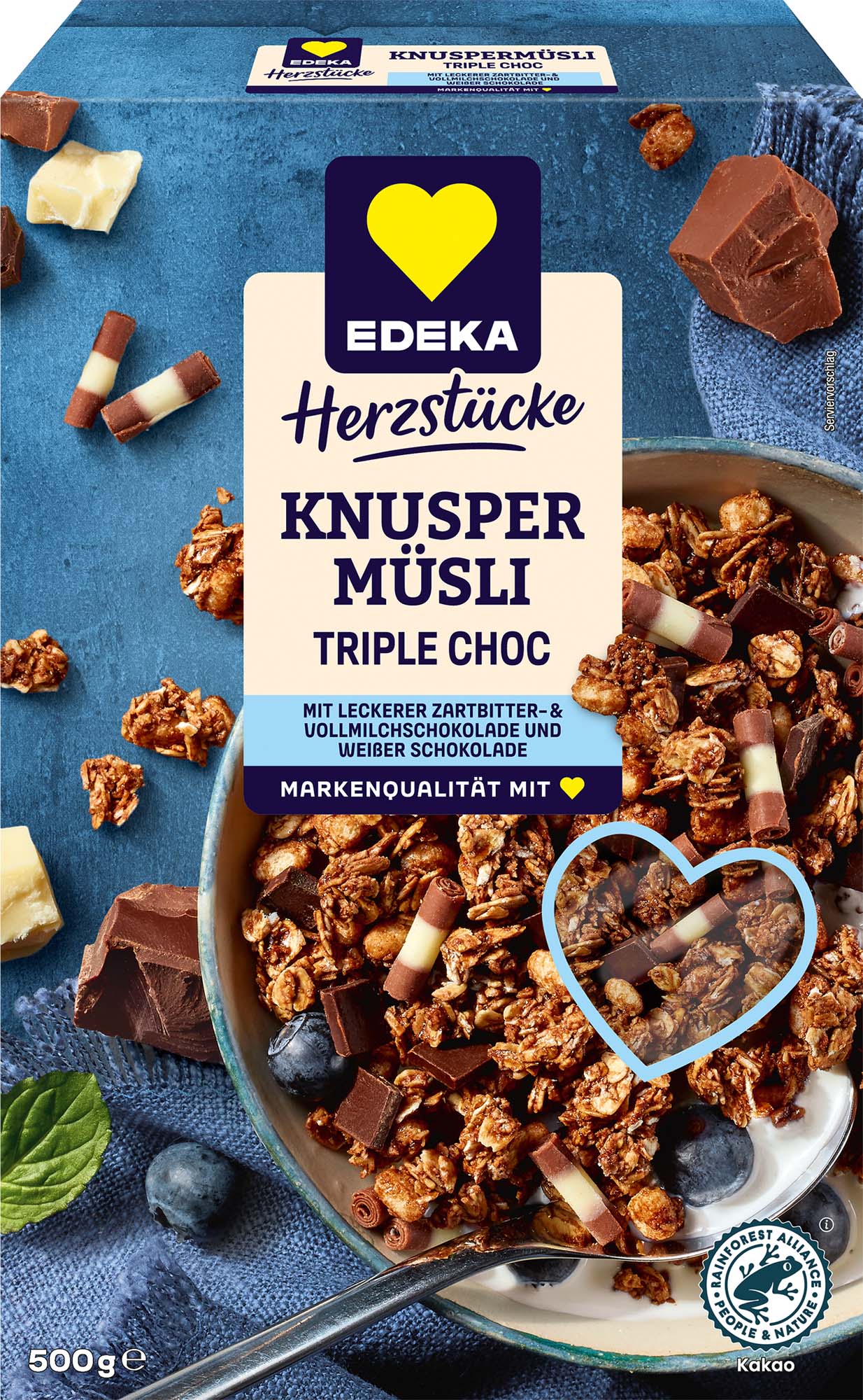 EDEKA Herzstücke Knusper Tripple Cho Müsli 500g