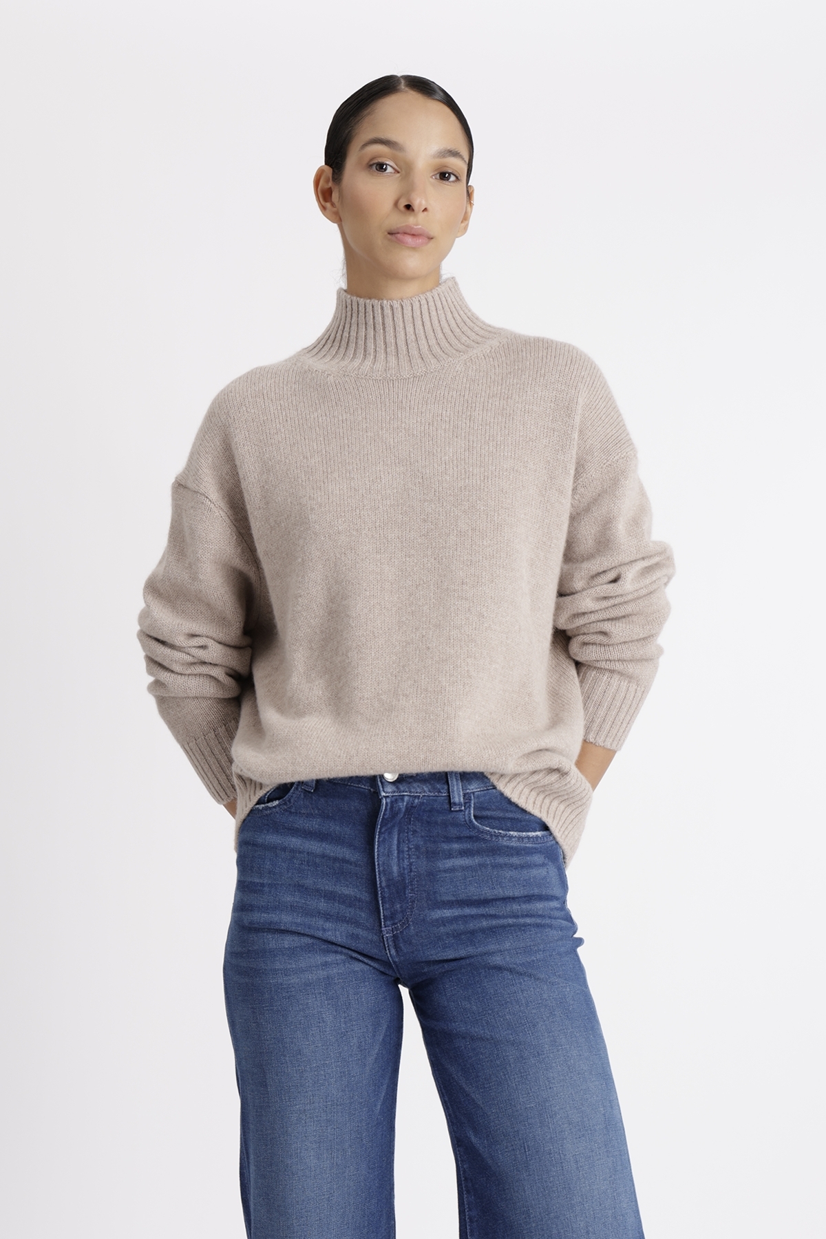 Bloom Pullover Turtleneck “Sand mélange” – Bild 4