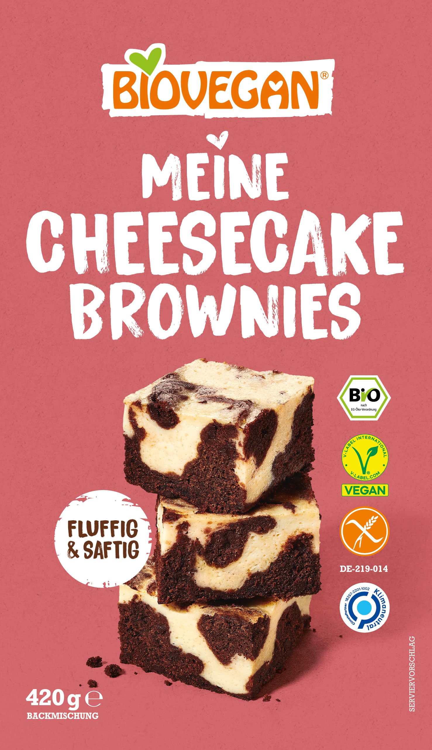 BioVegan Meine Cheesecake Brownies Backmischung 480g