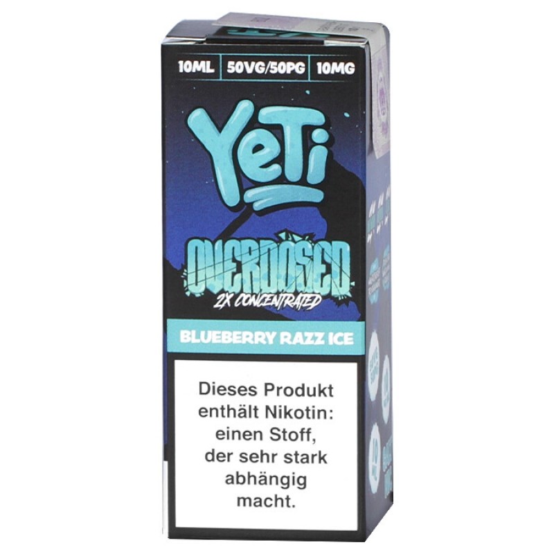 CloudVaping Yeti Overdosed Blueberry Razz Ice Nic Salt Zertifiziert