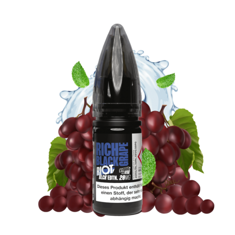 Geringe CO2-Bilanz Riot Squad Black Edition – Rich Black Grape – 10 ml Hybrid-Nikotinsalz Liquid Verantwortungsvoll