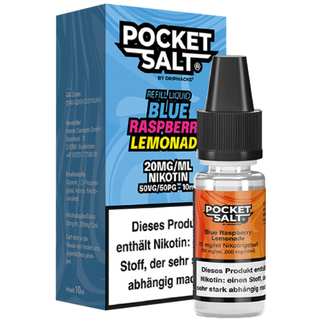 Intelligente Temperaturregelung Drip Hacks Pocket Salt – Blue Raspberry Lemonade – 10 ml Nikotinsalz Liquid Tropisch – Bild 2