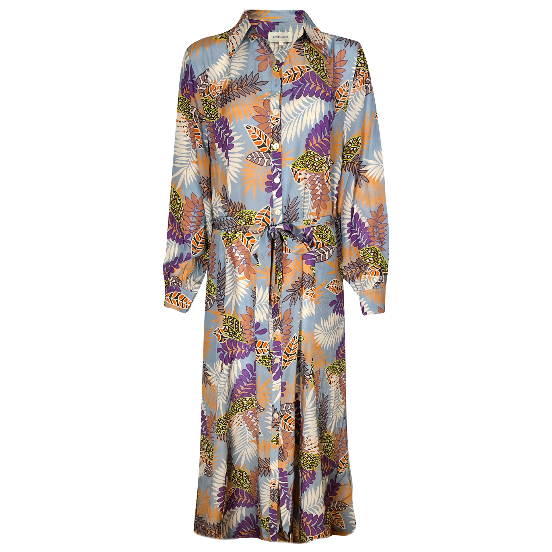 Joyce&Girls Maxi-Hemdblusenkleid “Hong Kong” Forrest-Sky