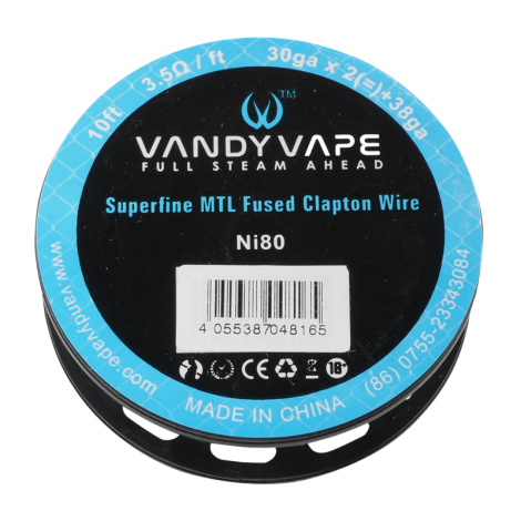 Top-bewertete Vape-Pens VandyVape Ni80 Superfine MTL Fused Clapton – 30gax2(=)+38ga Leicht