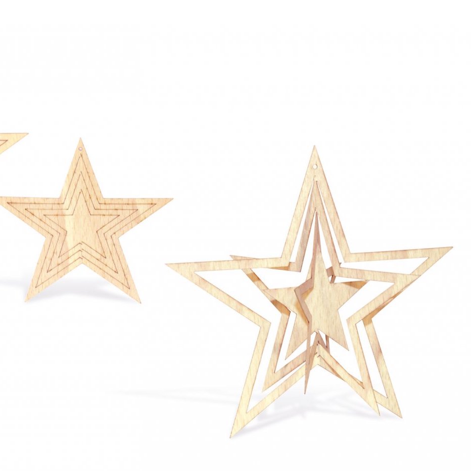 Designimdorf – 3D Weihnachtsdekoration aus Buche – HOLZSTERN – Bild 2