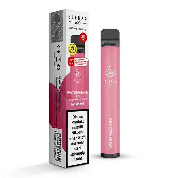 Elfbar 600 Vape – Watermelon Bubblegum- 20 mg Nikotin – 600 Züge – Einweg E-Zigarette – Bild 2