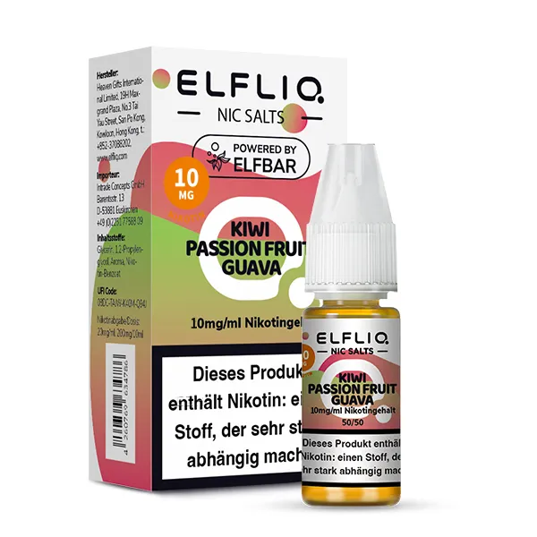 ELFBAR ELFLIQ Kiwi Passion Fruit Guava Nikotinsalz Liquid 10ml – Bild 2