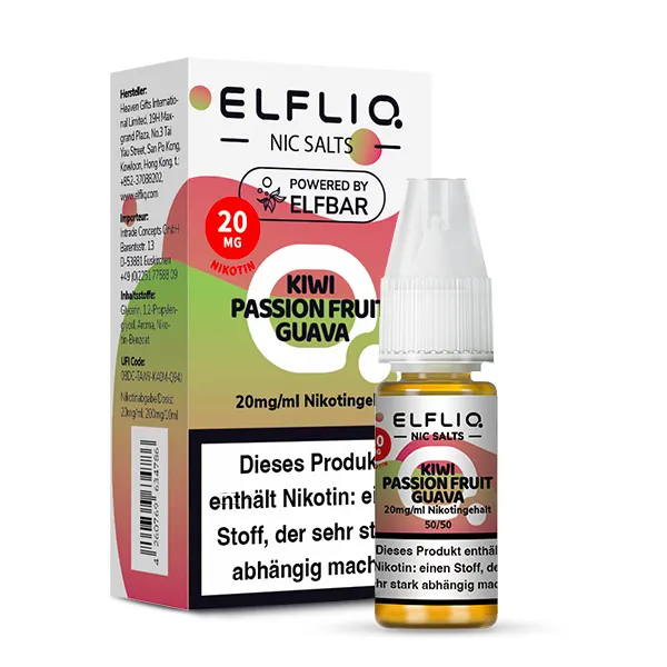 ELFBAR ELFLIQ Kiwi Passion Fruit Guava Nikotinsalz Liquid 10ml – Bild 4