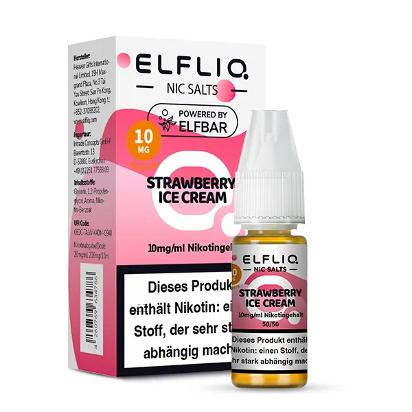 ELFBAR ELFLIQ Strawberry Ice Cream Nikotinsalz Liquid 10ml – Bild 2