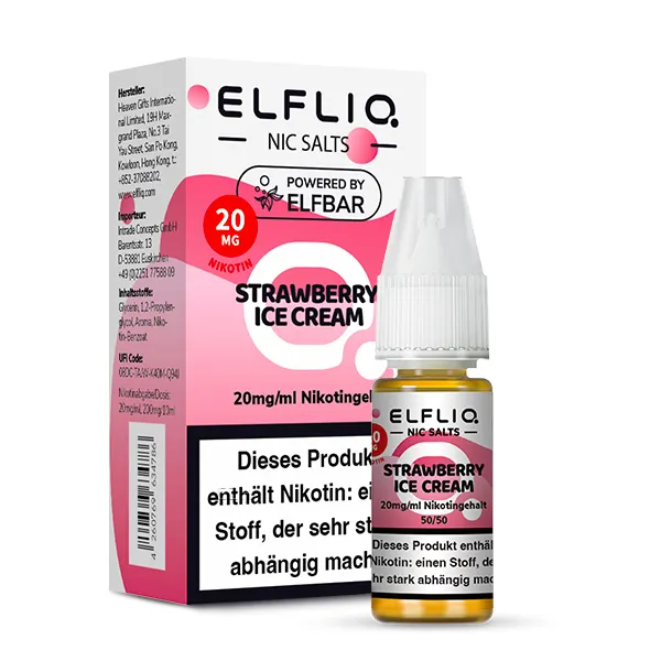 ELFBAR ELFLIQ Strawberry Ice Cream Nikotinsalz Liquid 10ml – Bild 4