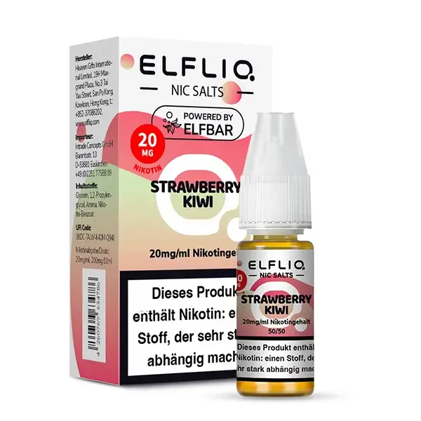 Elfbar ELFLIQ Liquid – Strawberry Kiwi – 20 mg Nikotin – 10ml – Nikotinsalz – Bild 2