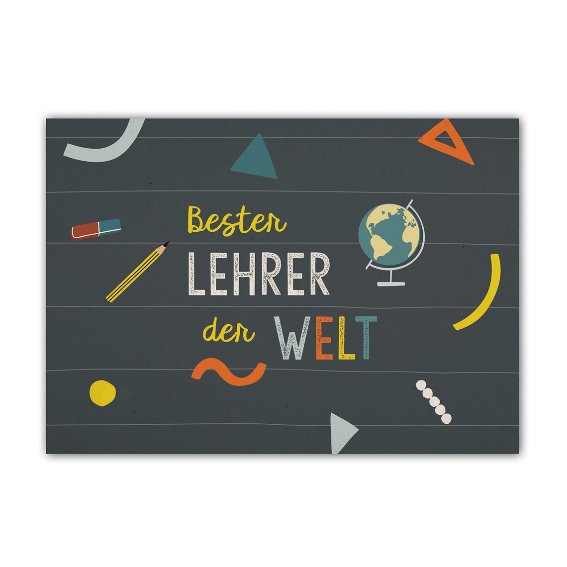 Postkarte ‚Bester Lehrer der Welt‘ von Tell me Berlin