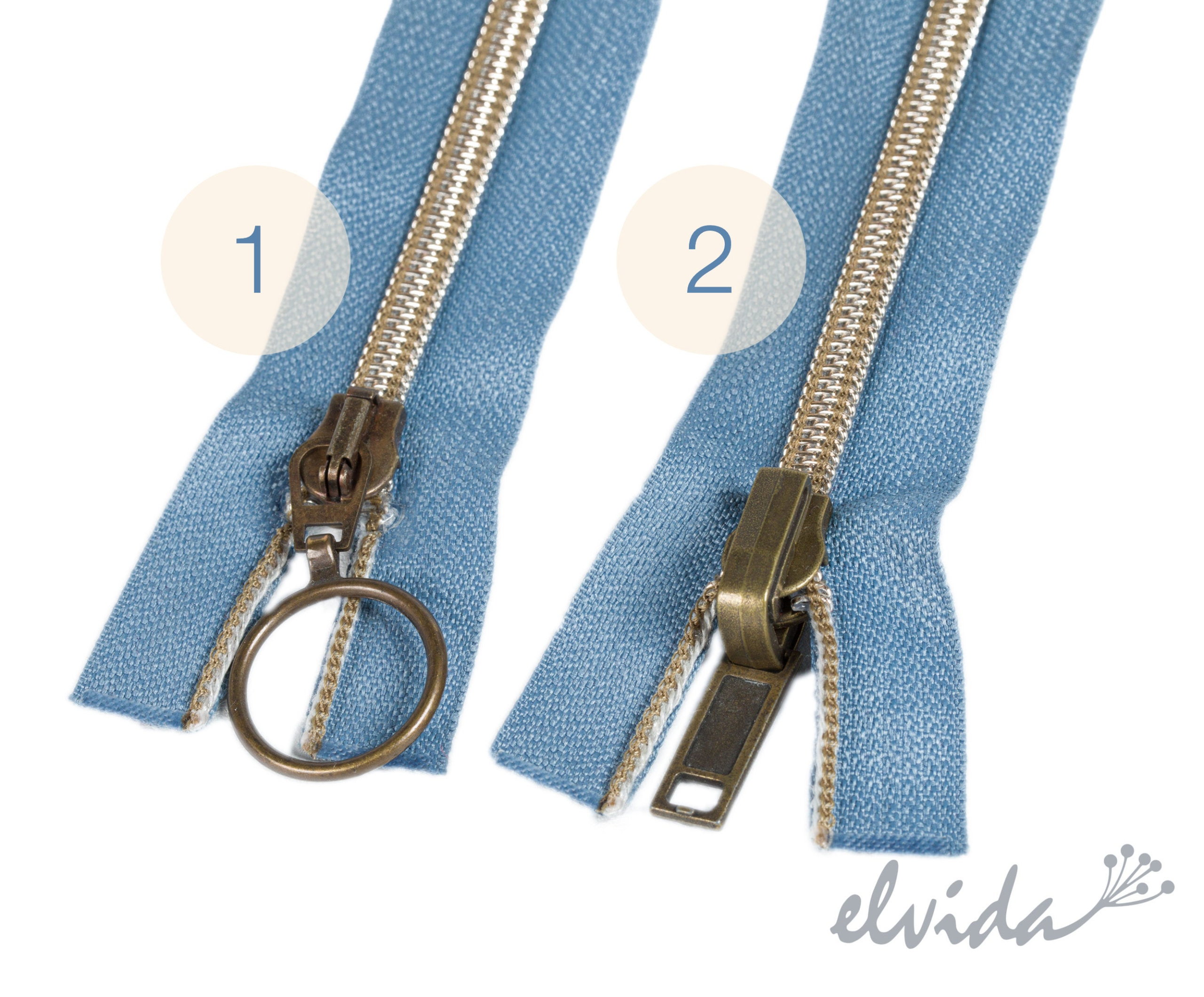 Ringreißverschluss & Wendereißverschluss teilbar 54cm